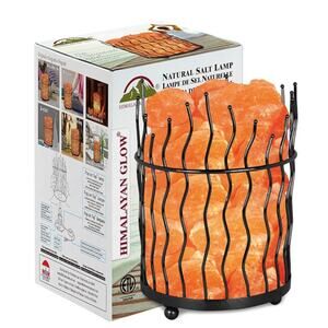 NIB Himalayan Glow 1332 Piller Basket Standard Dimmer Amber Crystal Salt Lamp